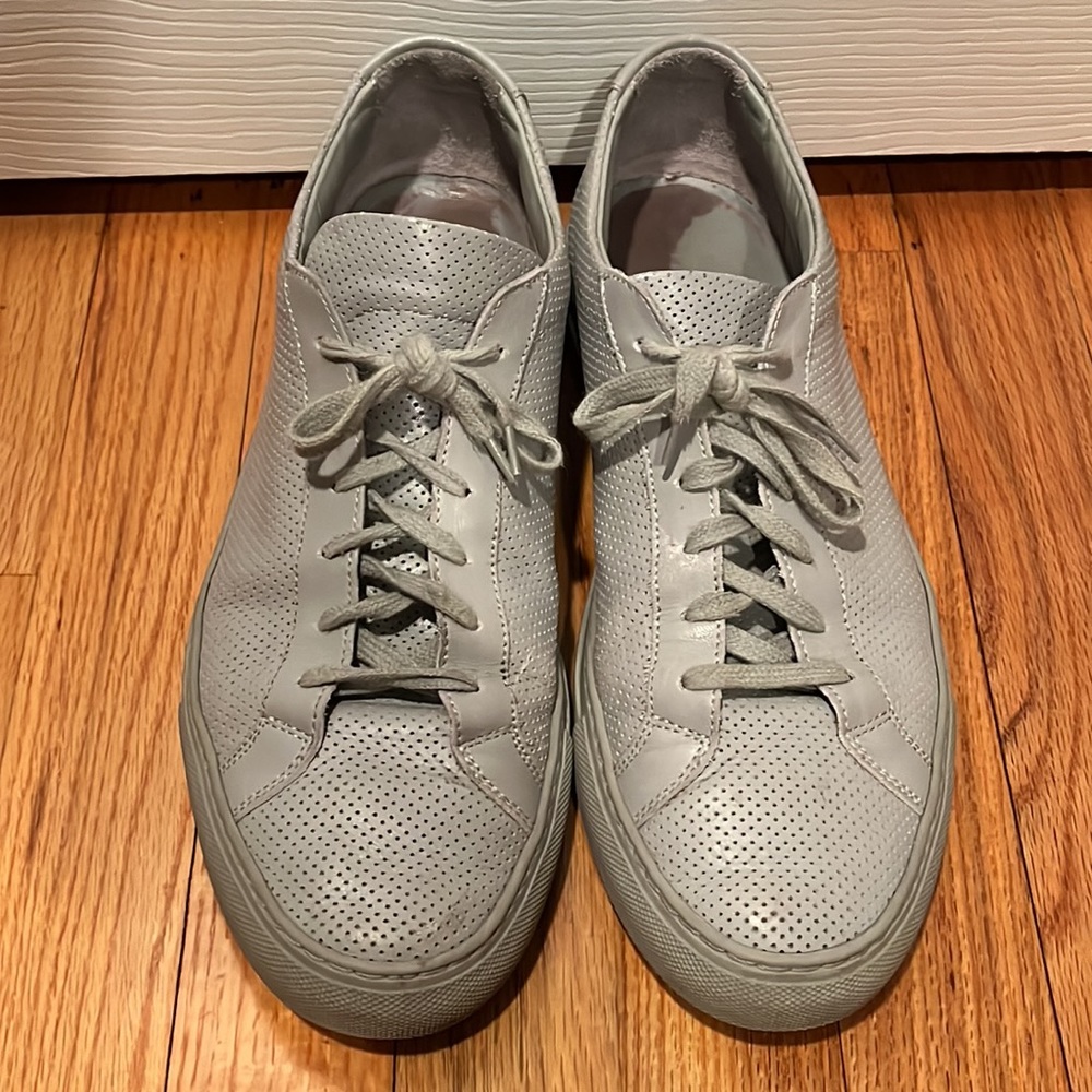 Common Projects Perforated Gray Leather Training … - image 3